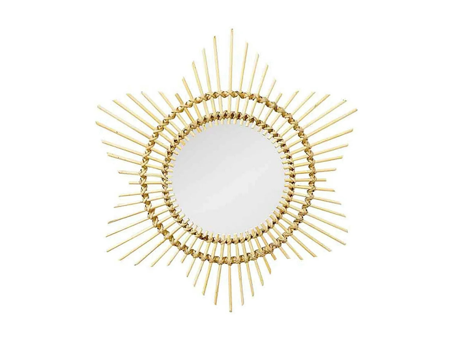 Miroir Mural Design en Rotin "Aina" 52cm Naturel