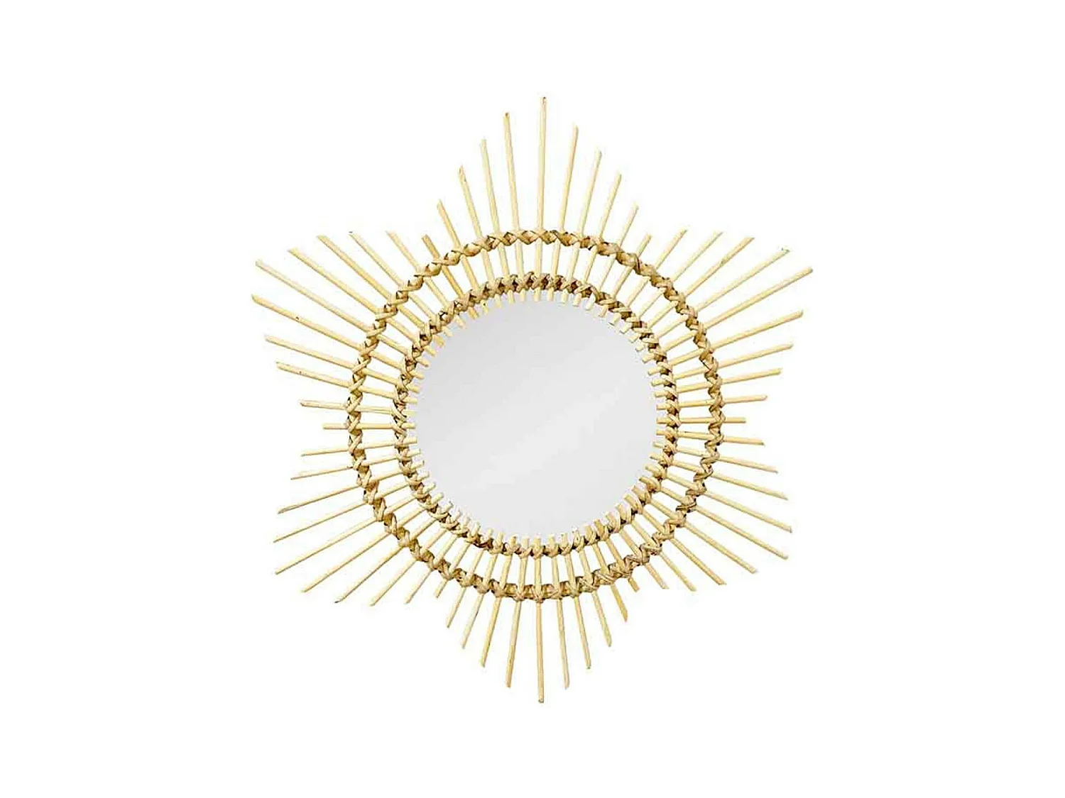 Miroir Mural Design en Rotin "Aina" 52cm Naturel