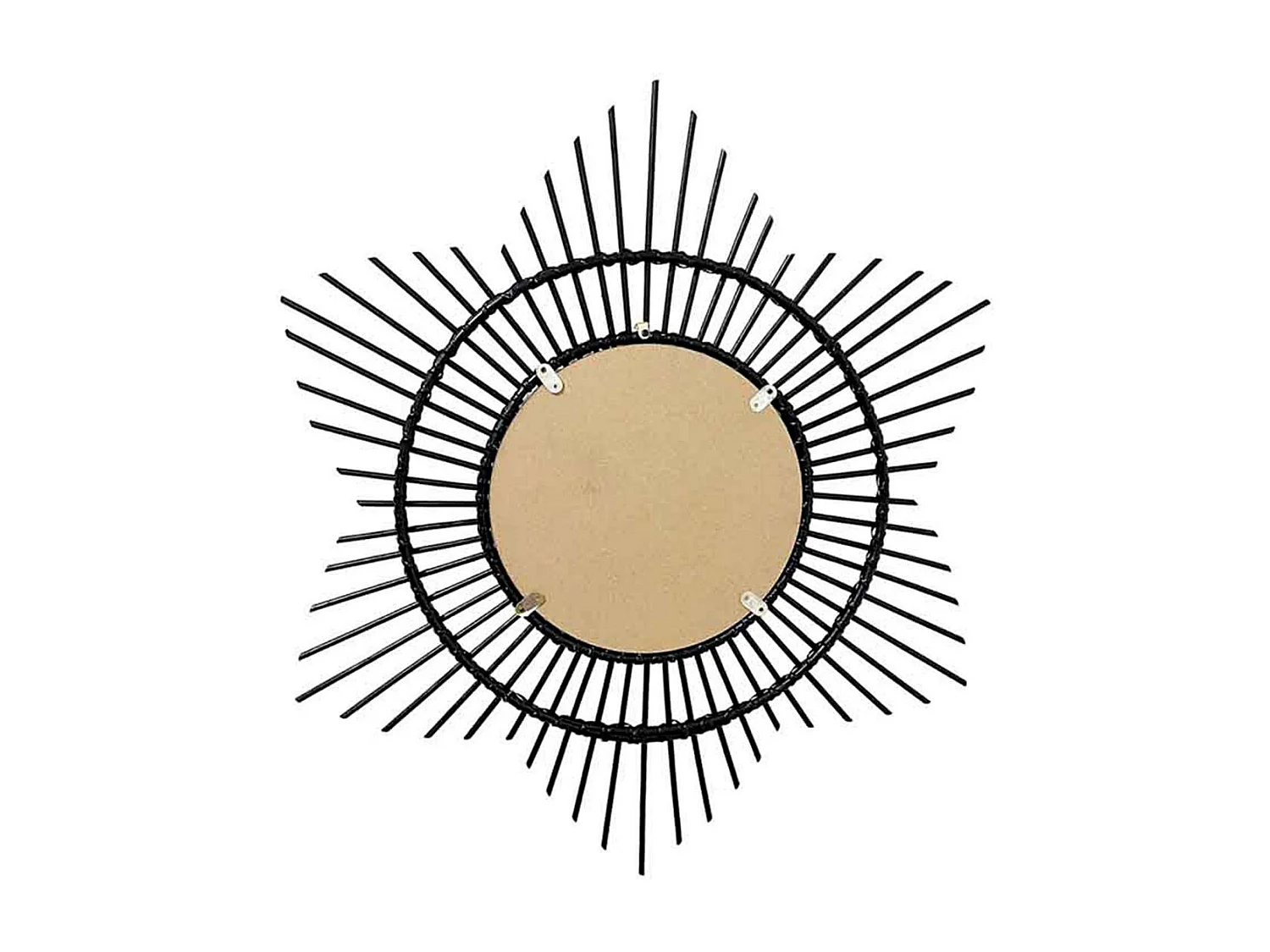 Miroir Mural Design en Rotin "Aina" 70cm Noir