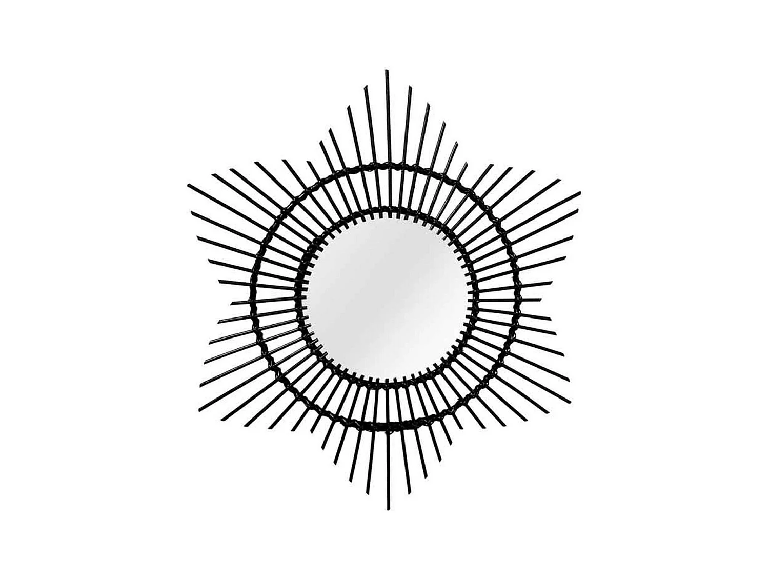 Miroir Mural Design en Rotin "Aina" 70cm Noir
