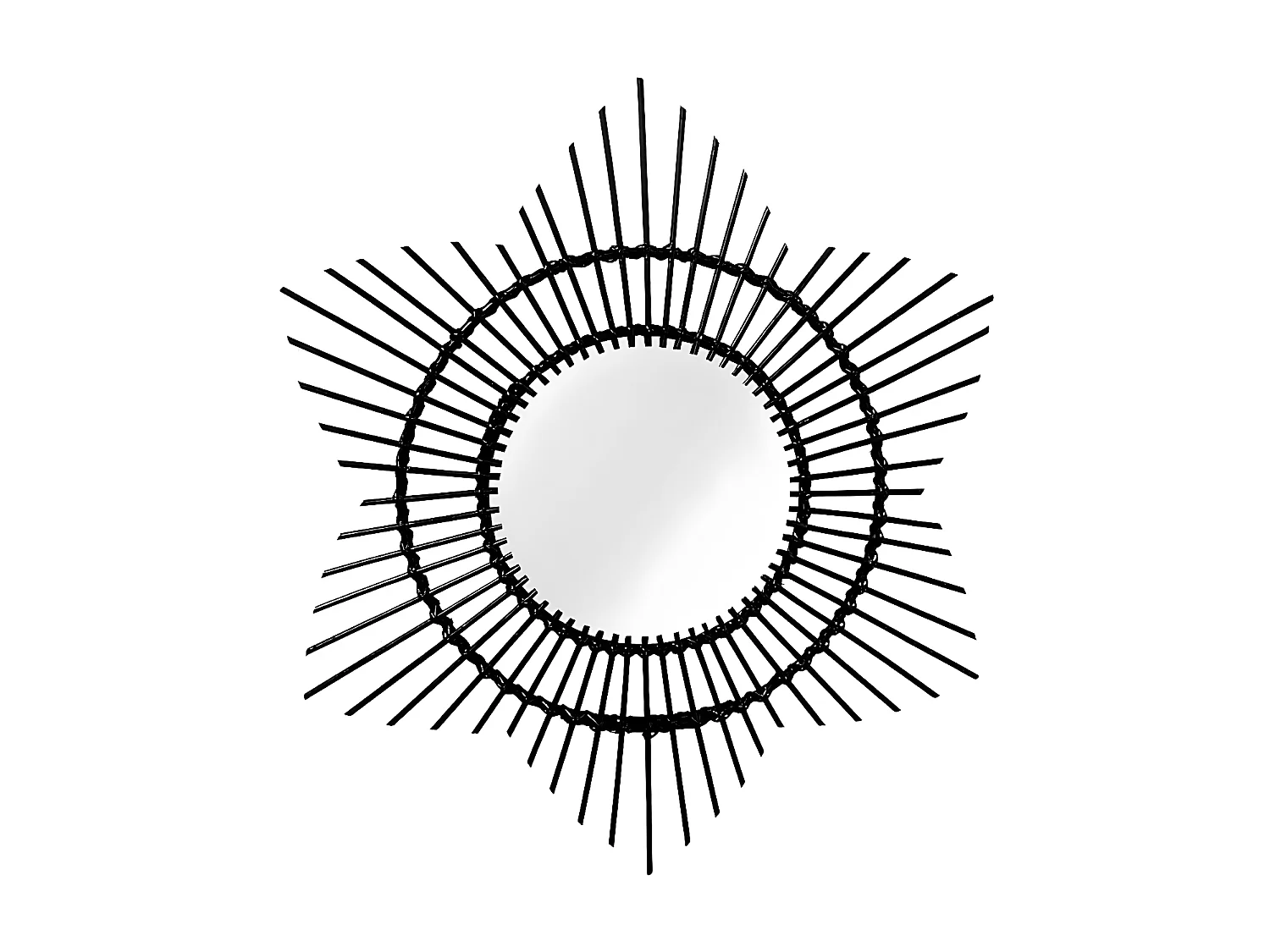 Miroir Mural Design en Rotin "Aina" 52cm Noir