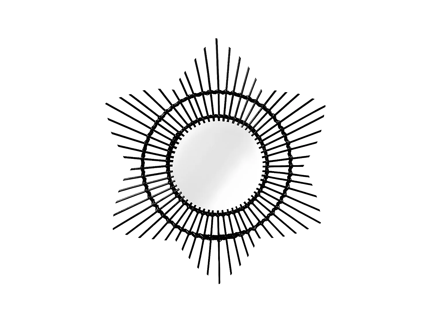 Miroir Mural Design en Rotin "Aina" 52cm Noir