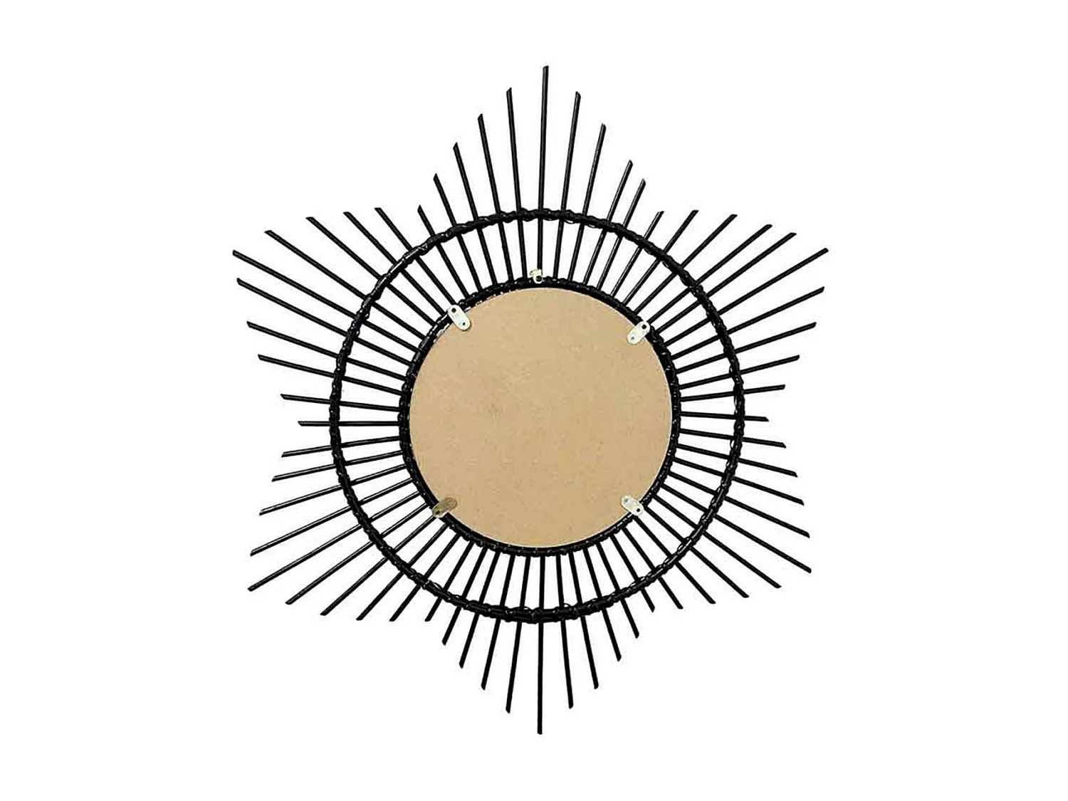 Miroir Mural Design en Rotin "Aina" 52cm Noir