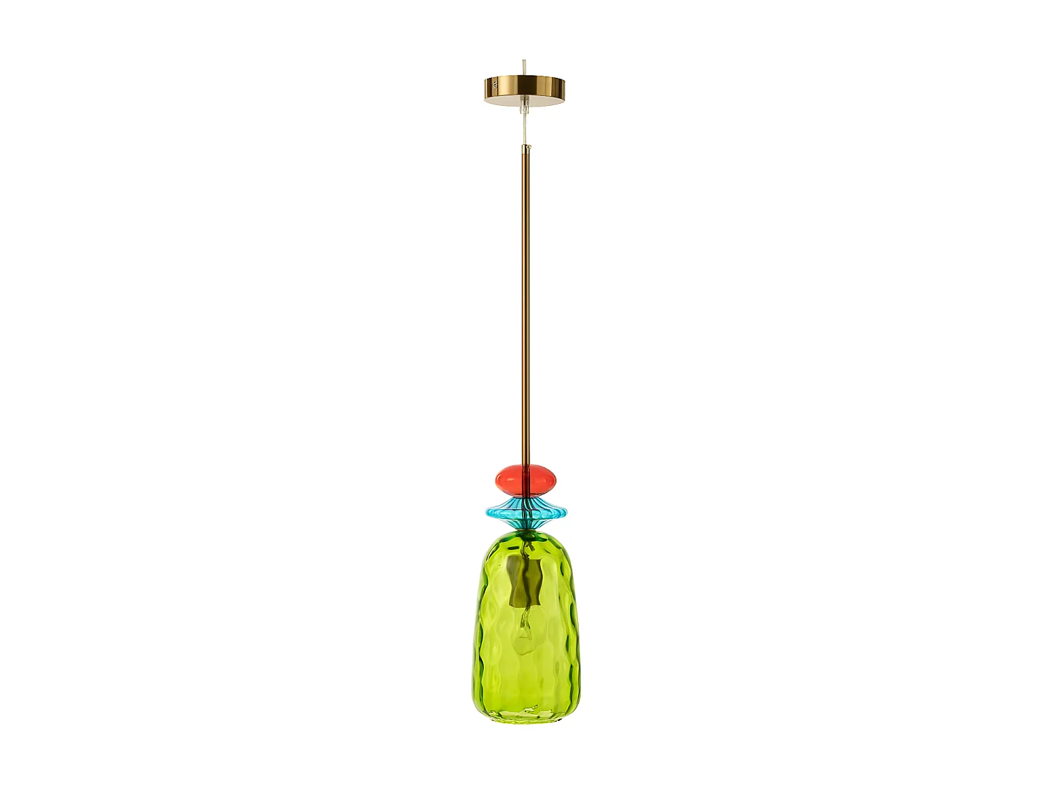 Lampe Suspension en Verre "Laurence" 160cm Vert