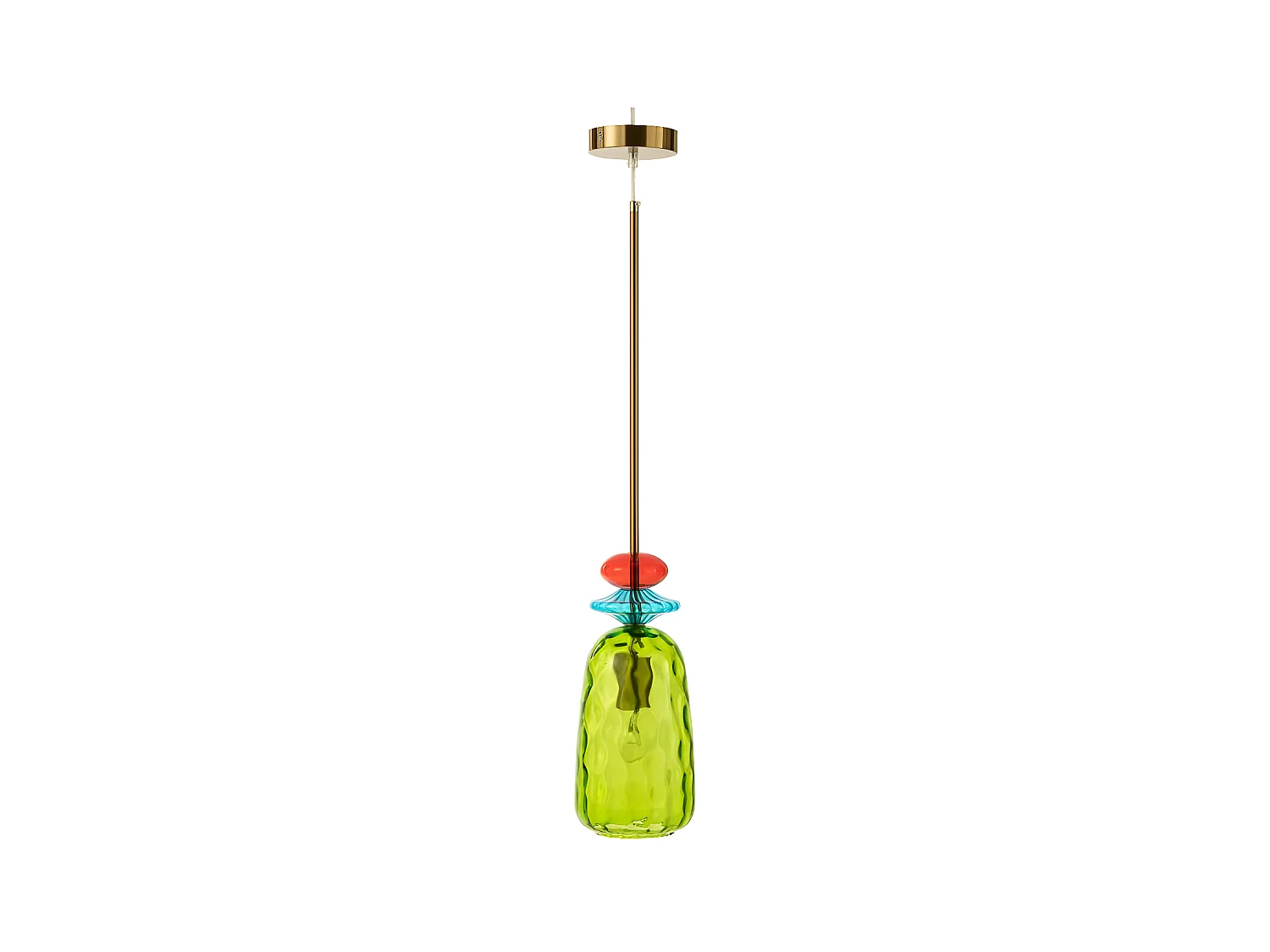 Lampe Suspension en Verre "Laurence" 160cm Vert