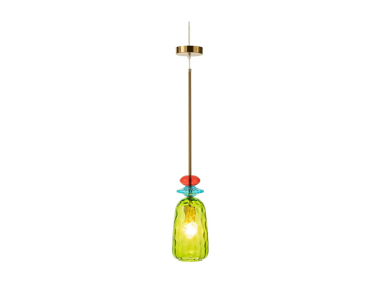 Lampe Suspension en Verre "Laurence" 160cm Vert