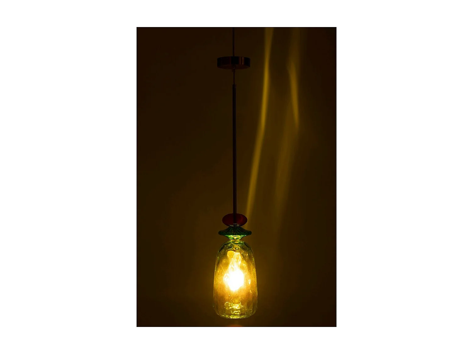 Lampe Suspension en Verre "Laurence" 160cm Vert