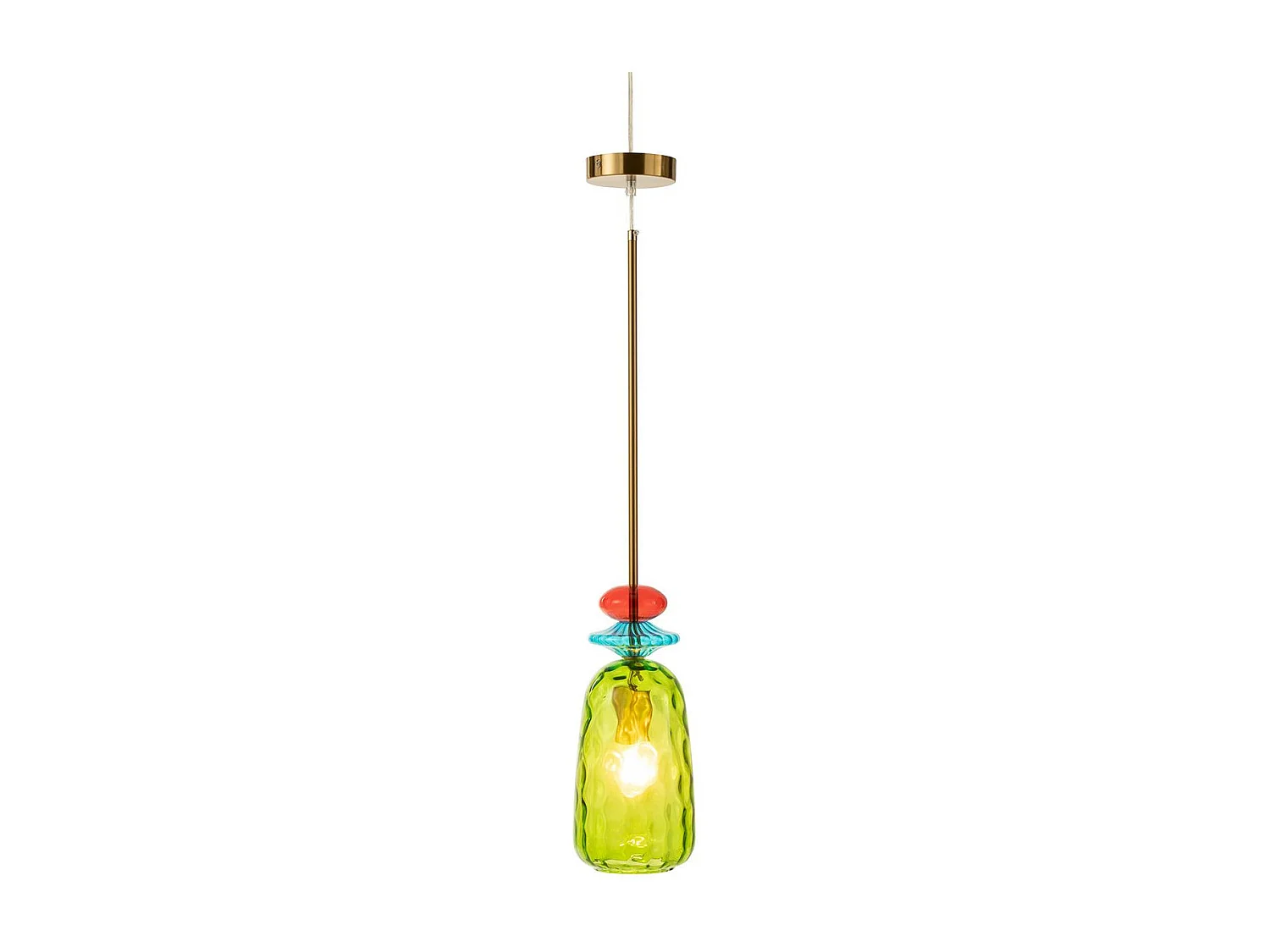 Lampe Suspension en Verre "Laurence" 160cm Vert