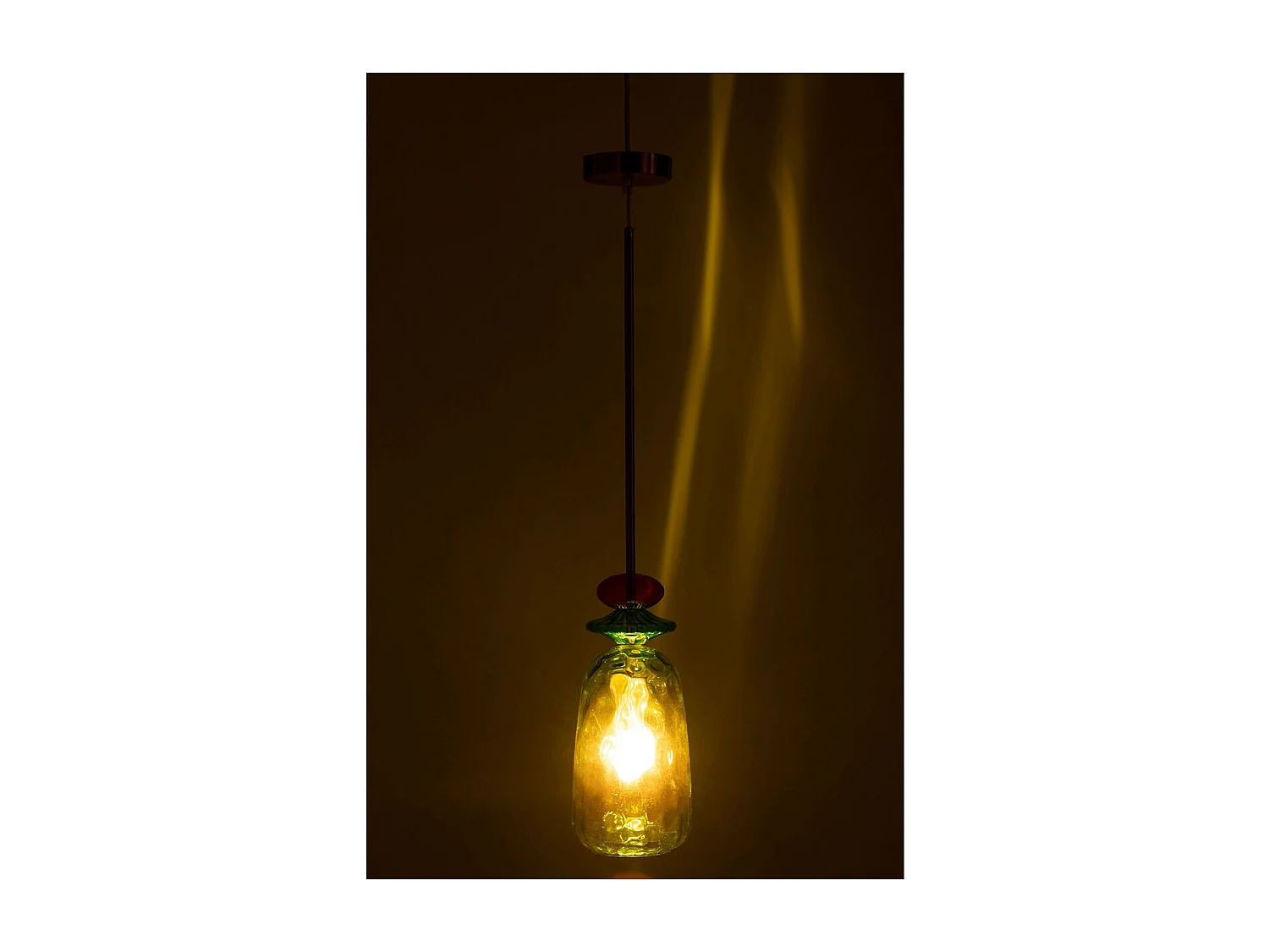 Lampe Suspension en Verre "Laurence" 160cm Vert