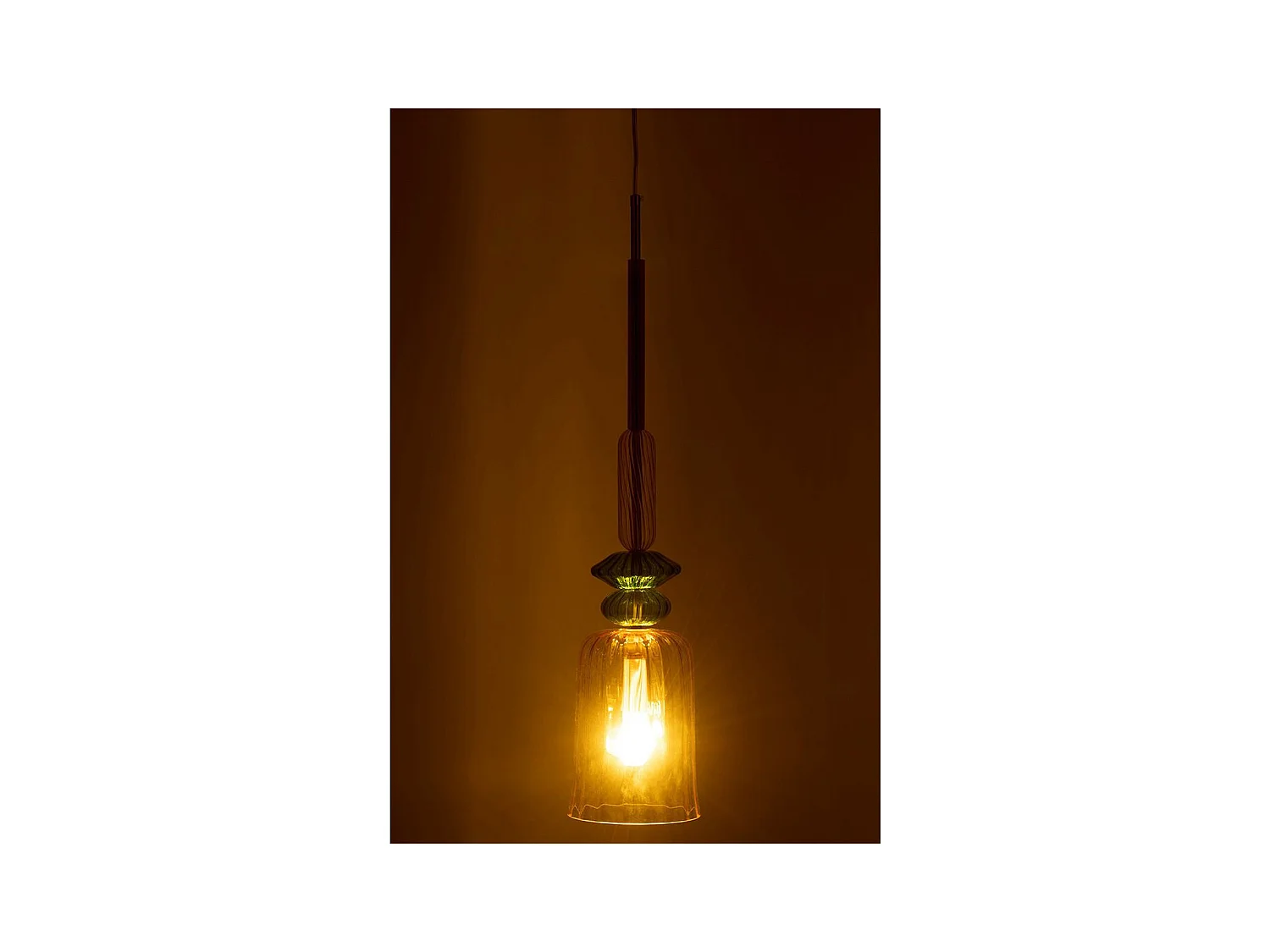 Lampe Suspension en Verre "Zoe" 160cm Jaune