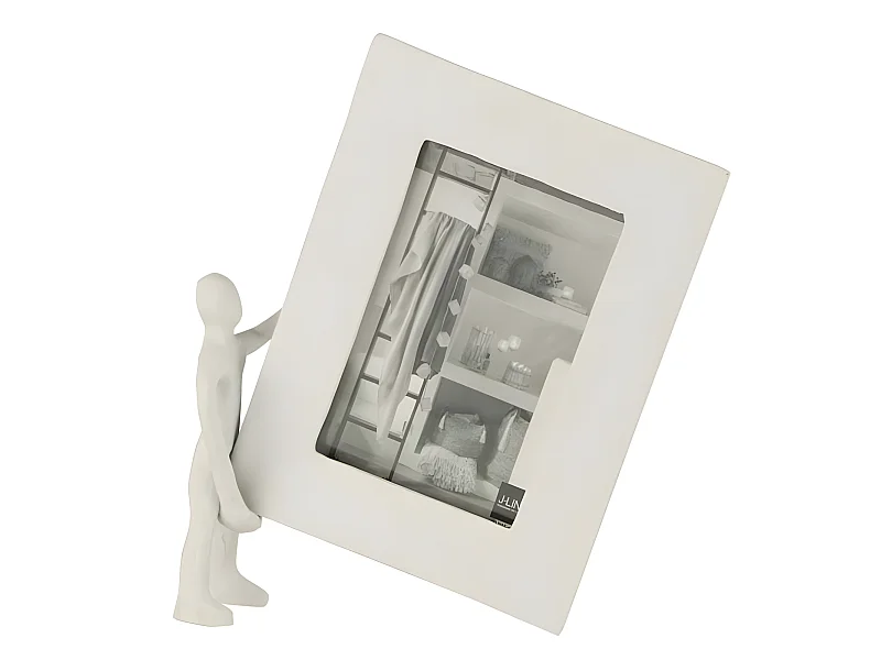 Cadre Photo Déco "Personnage" 20x25cm Blanc