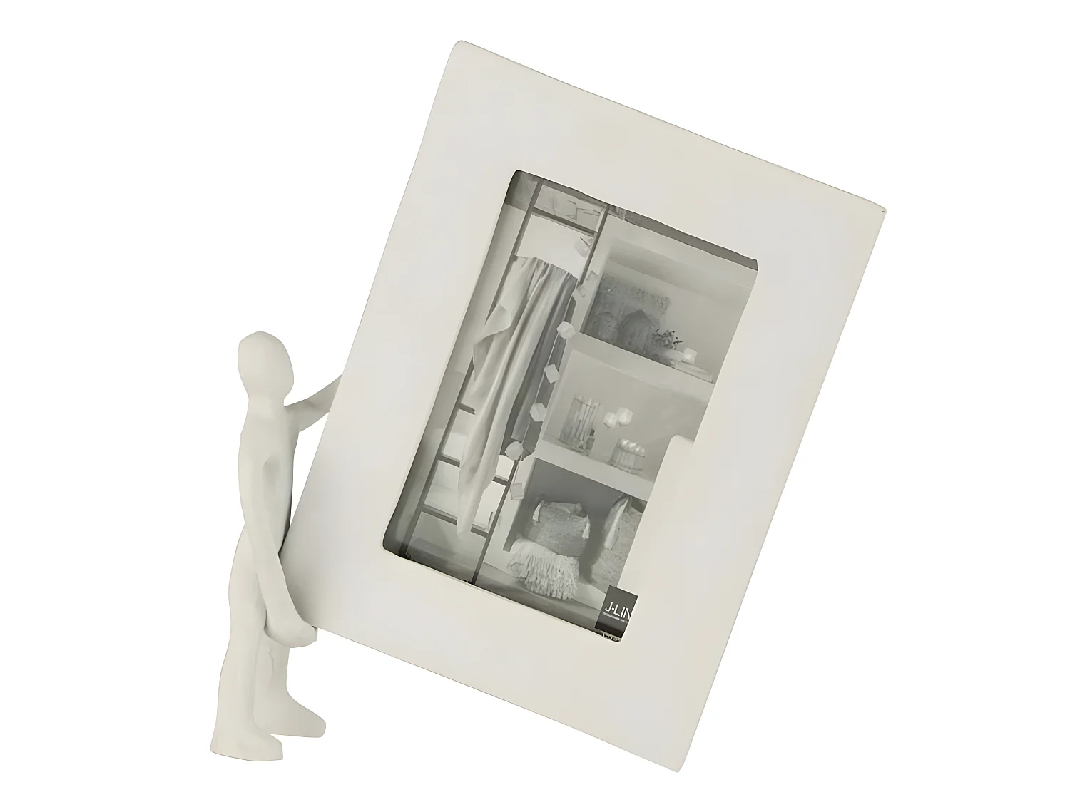 Cadre Photo Déco "Personnage" 20x25cm Blanc