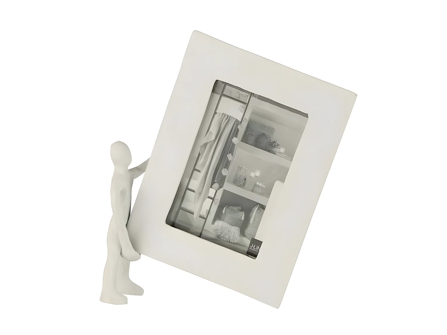 Cadre Photo Déco "Personnage" 20x25cm Blanc