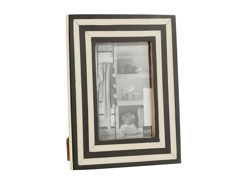 Cadre Photo Déco "Lignes" 17x22cm Noir & Blanc