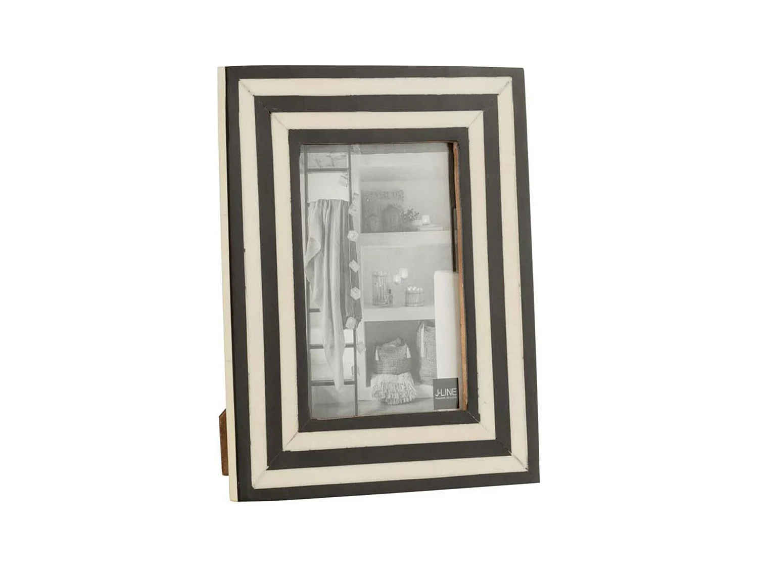 Cadre Photo Déco "Lignes" 17x22cm Noir & Blanc