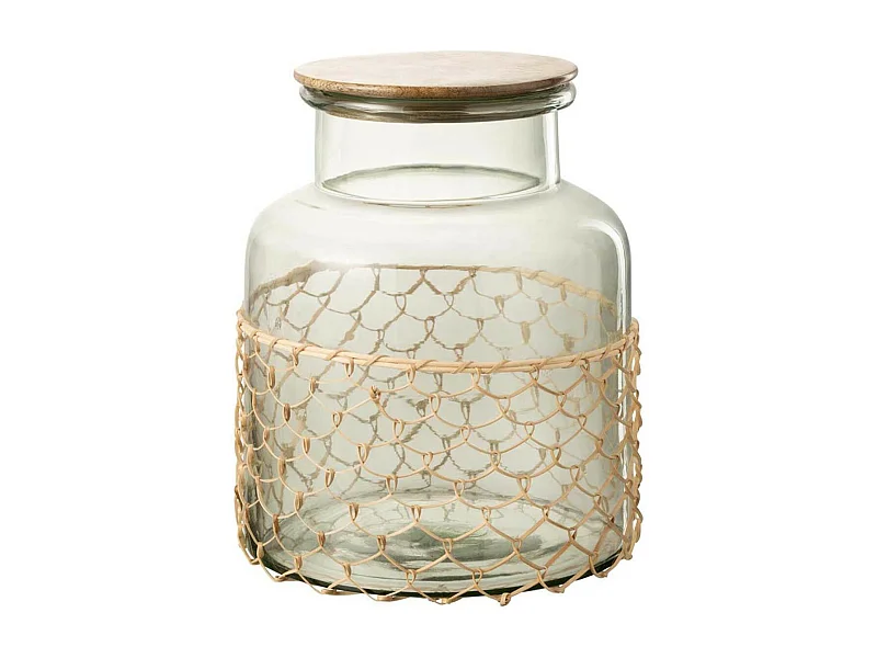 Bocal de Conservation "Tricot" 28cm Transparent & Naturel