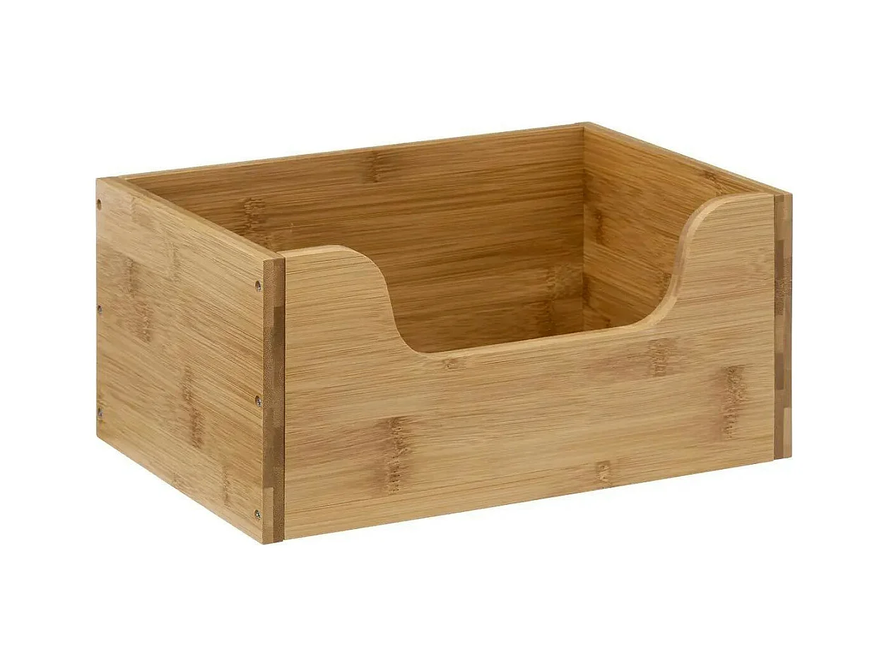 Panier de Rangement Empilable "Bambou" 31cm Beige