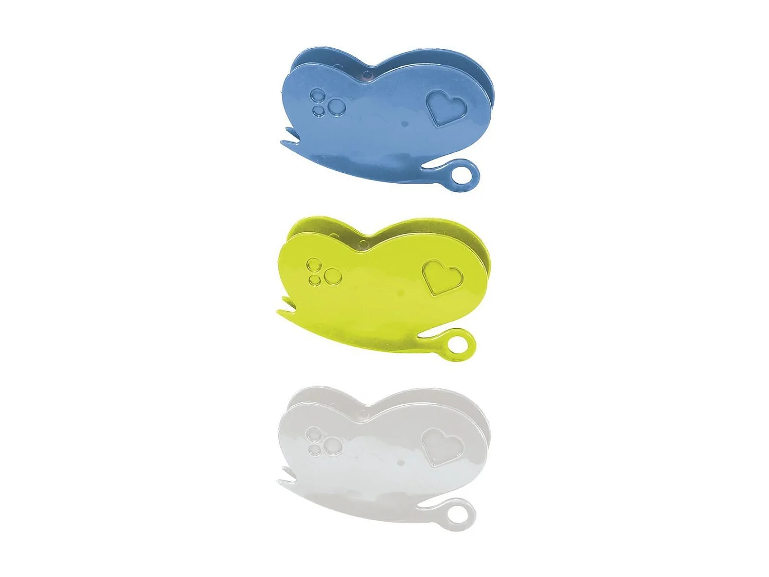 Lot de 3 Pinces Conservation "Papillon" 6cm Multicolore