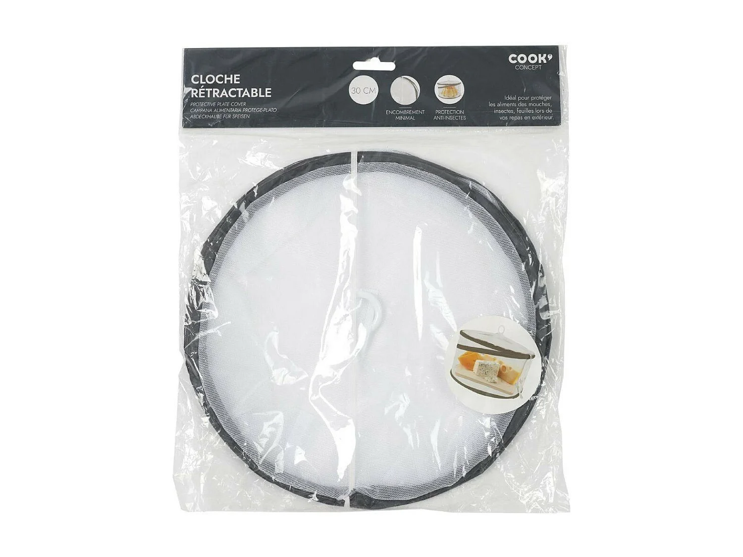 Cloche Alimentaire "Rétractable" 29cm Blanc