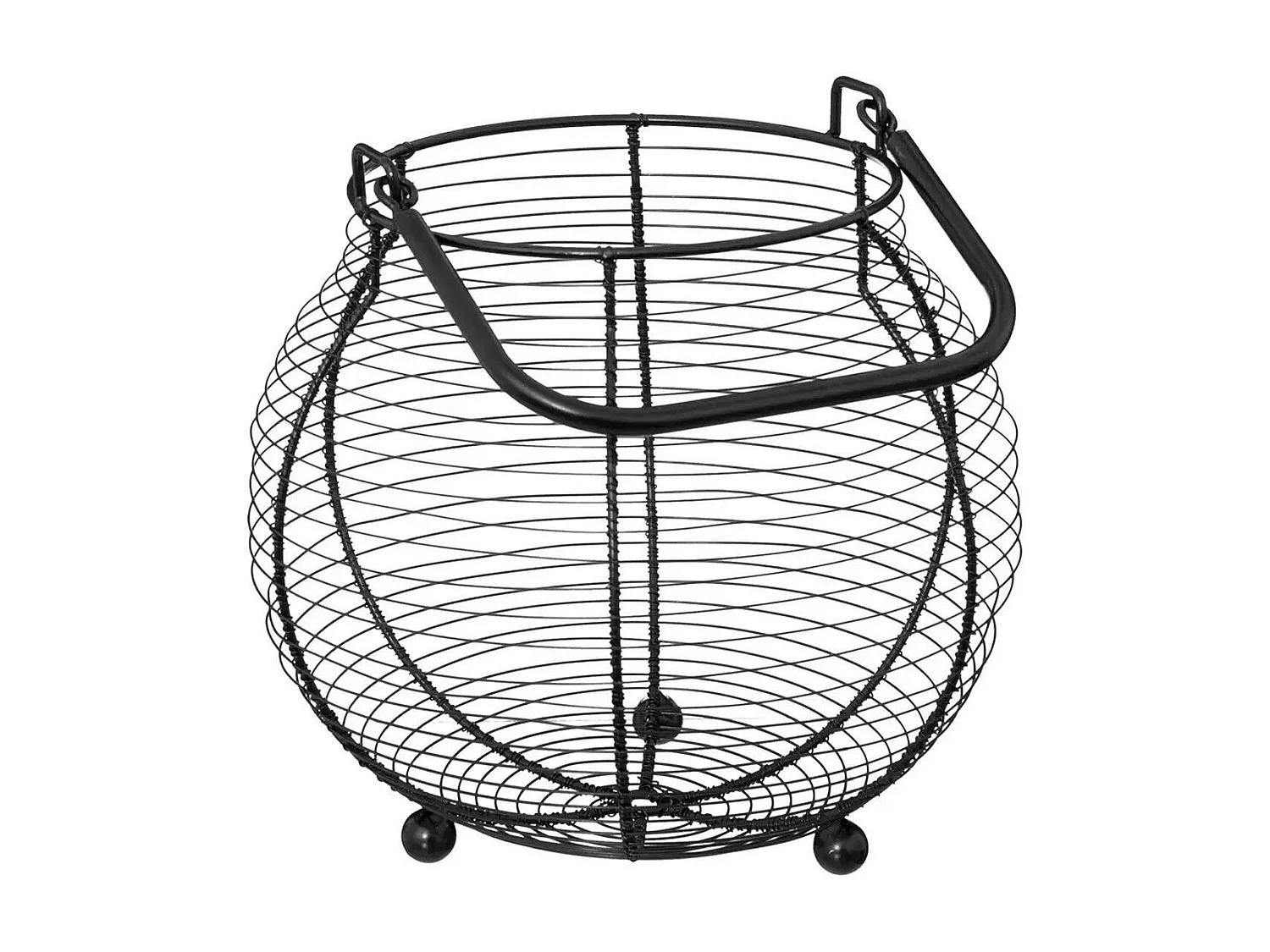 Panier de Rangement 55 Œufs "Métal" 23cm Noir