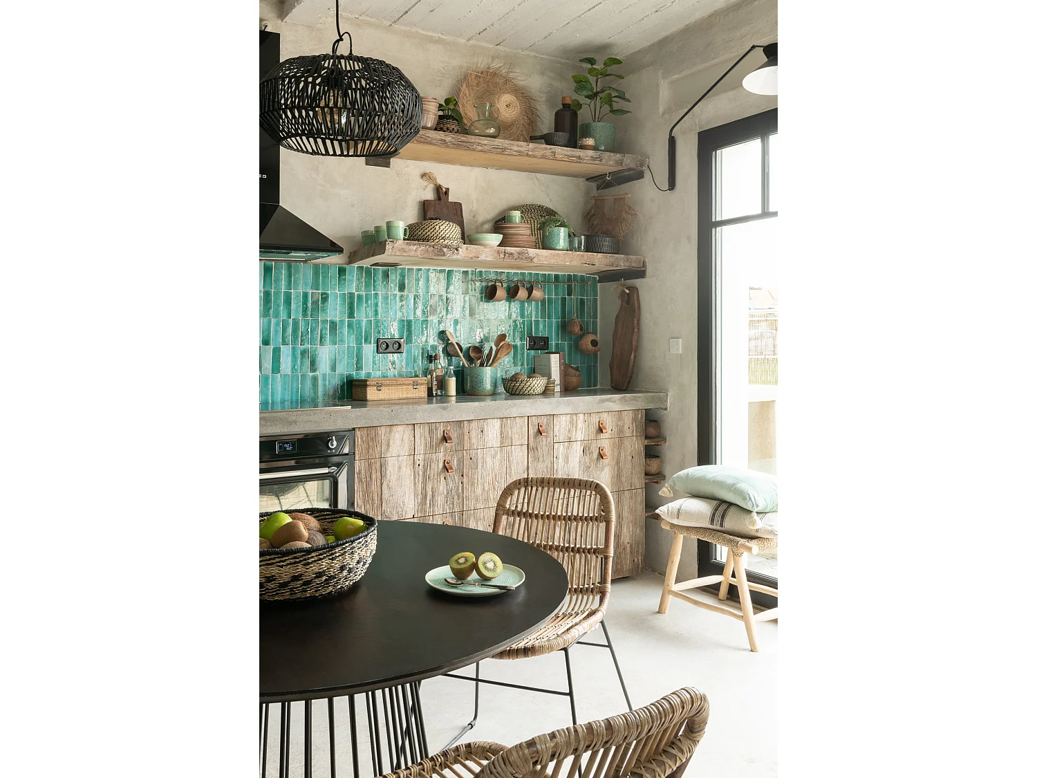 Table à Manger Ronde en Métal "Darren" 120cm Noir