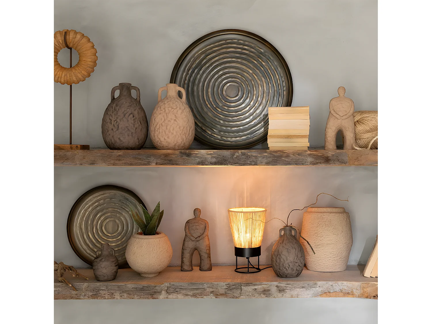 Plateau de Service en Métal "Antika" 40cm Bronze