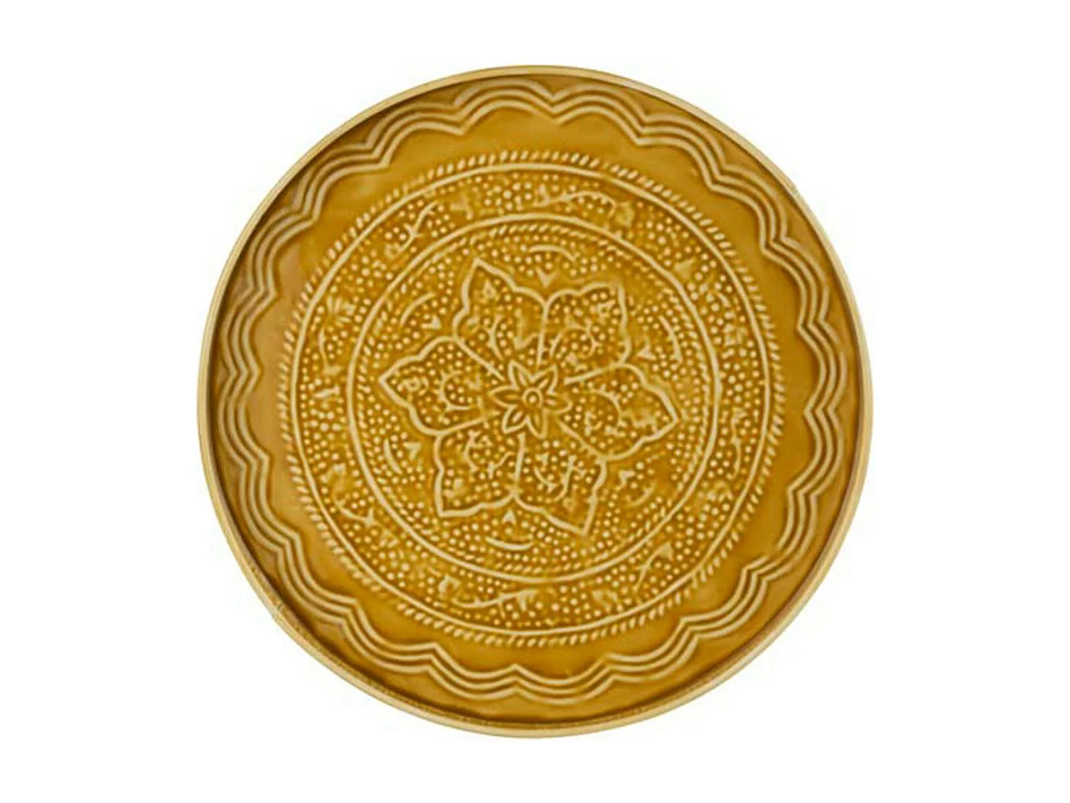 Plateau de Service Déco "Sévilla" 35cm Ocre