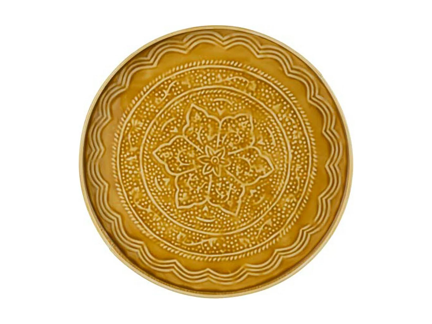 Plateau de Service Déco "Sévilla" 35cm Ocre