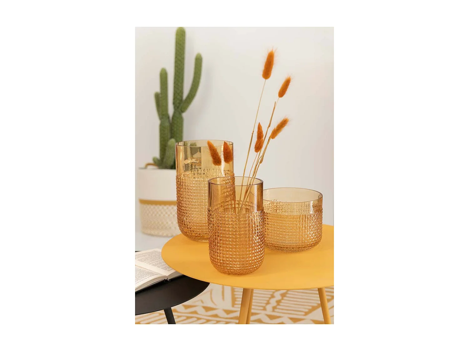 Vase Design en Verre "Motifa" 22cm Orange