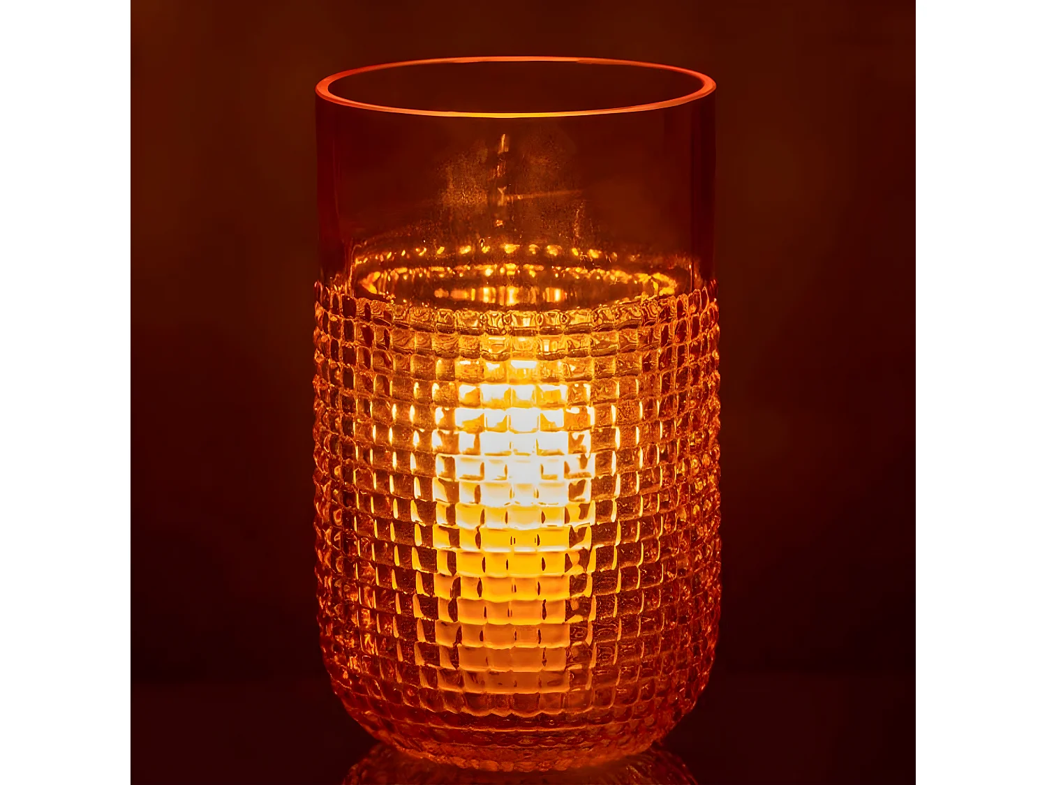 Vase Design en Verre "Motifa" 22cm Orange