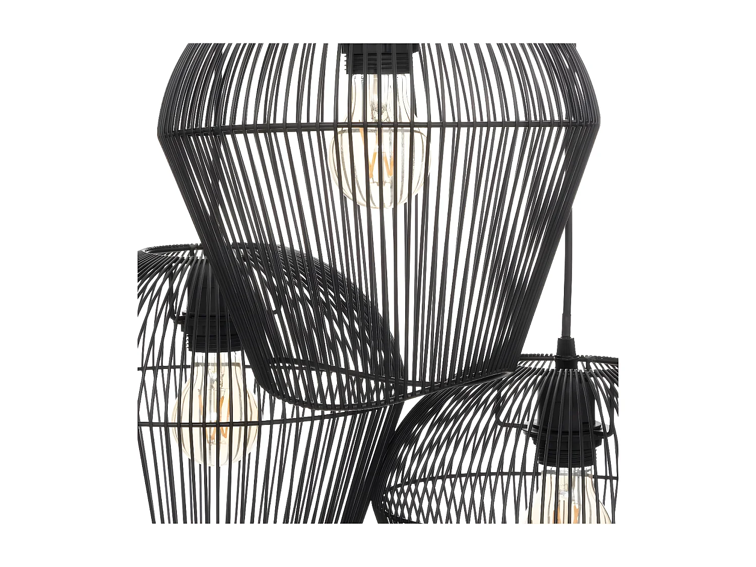 Lampe Suspension 3 Têtes "Jena" 26cm Noir