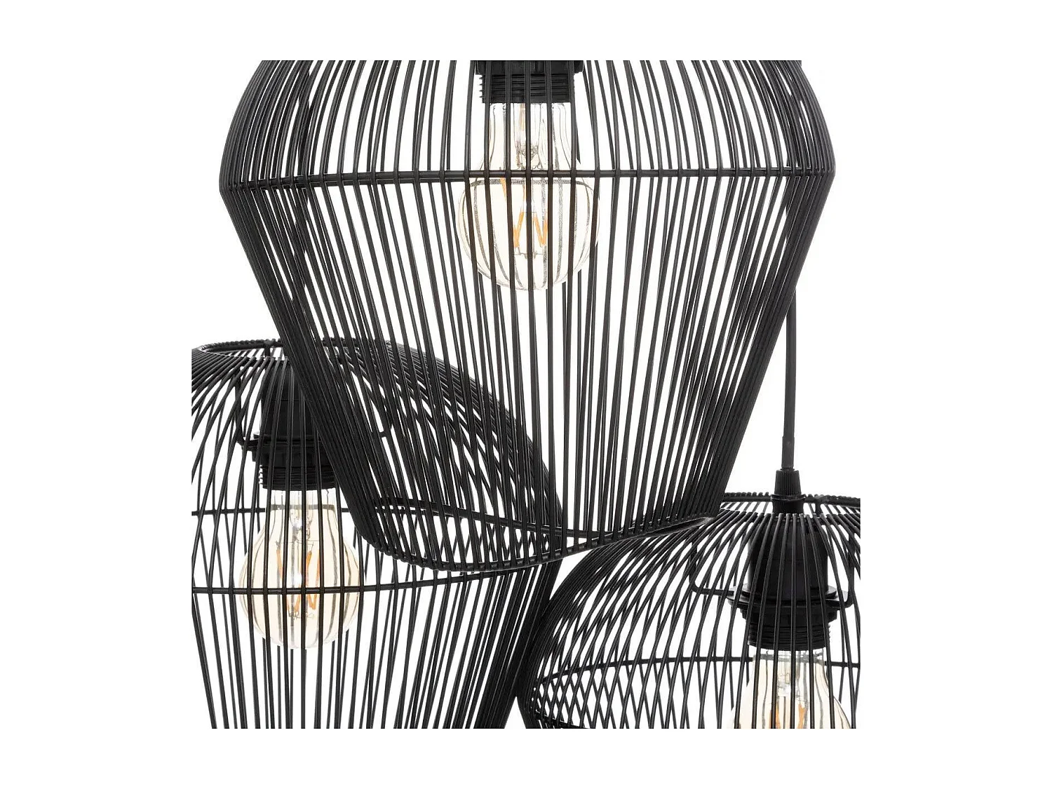 Lampe Suspension 3 Têtes "Jena" 26cm Noir