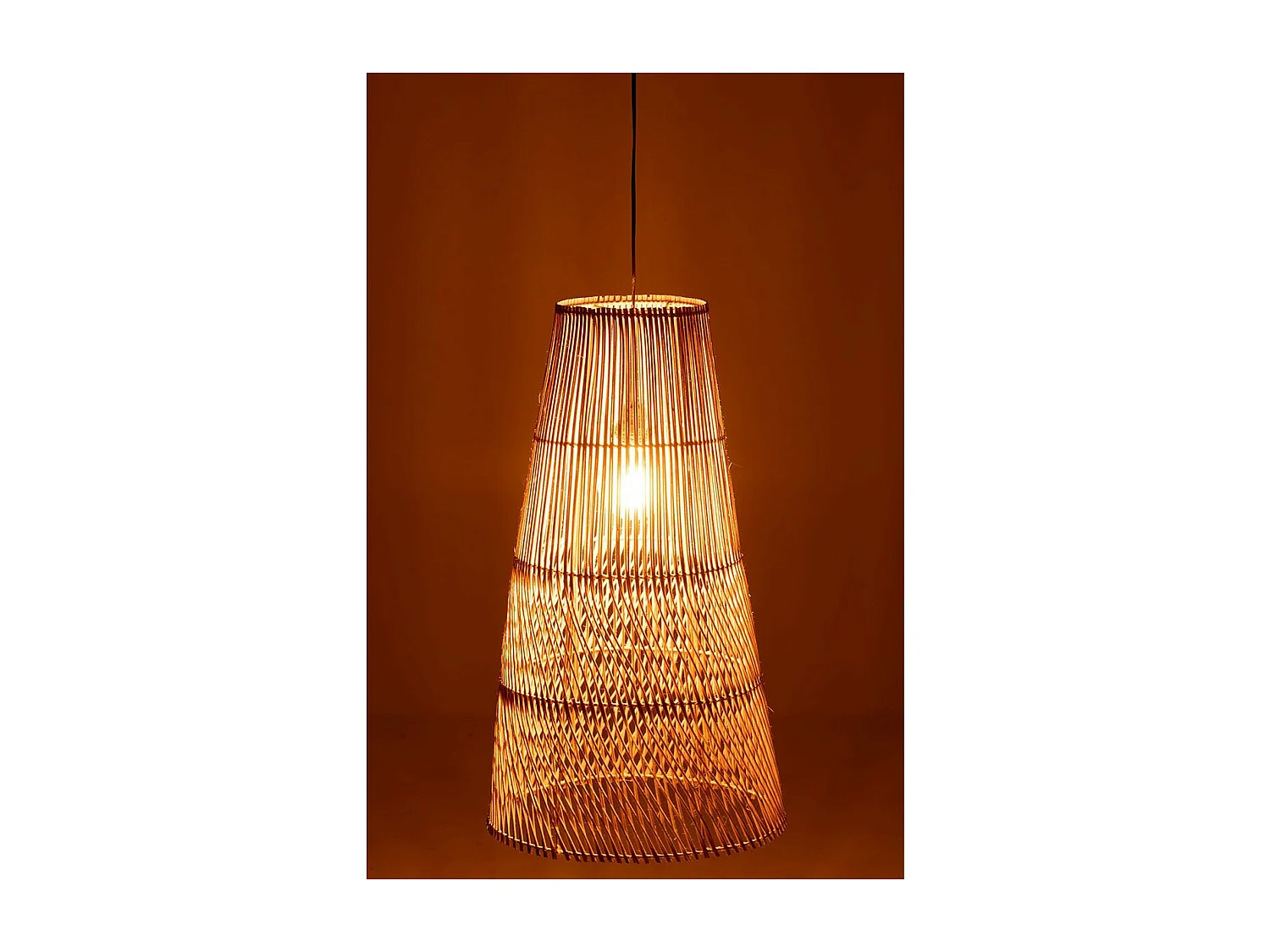 Lampe Suspension en Rotin "Alix" 75cm Naturel