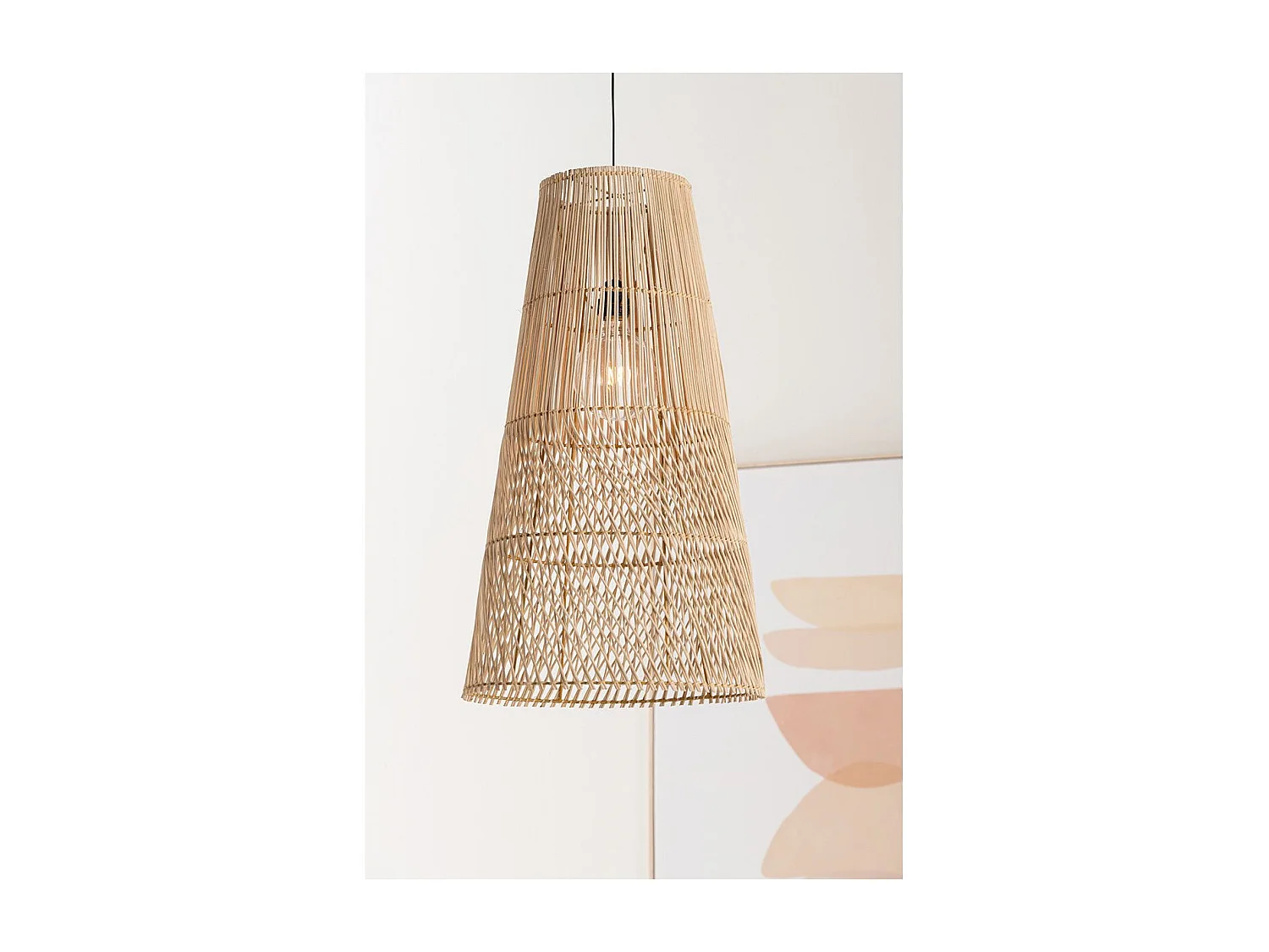 Lampe Suspension en Rotin "Alix" 75cm Naturel