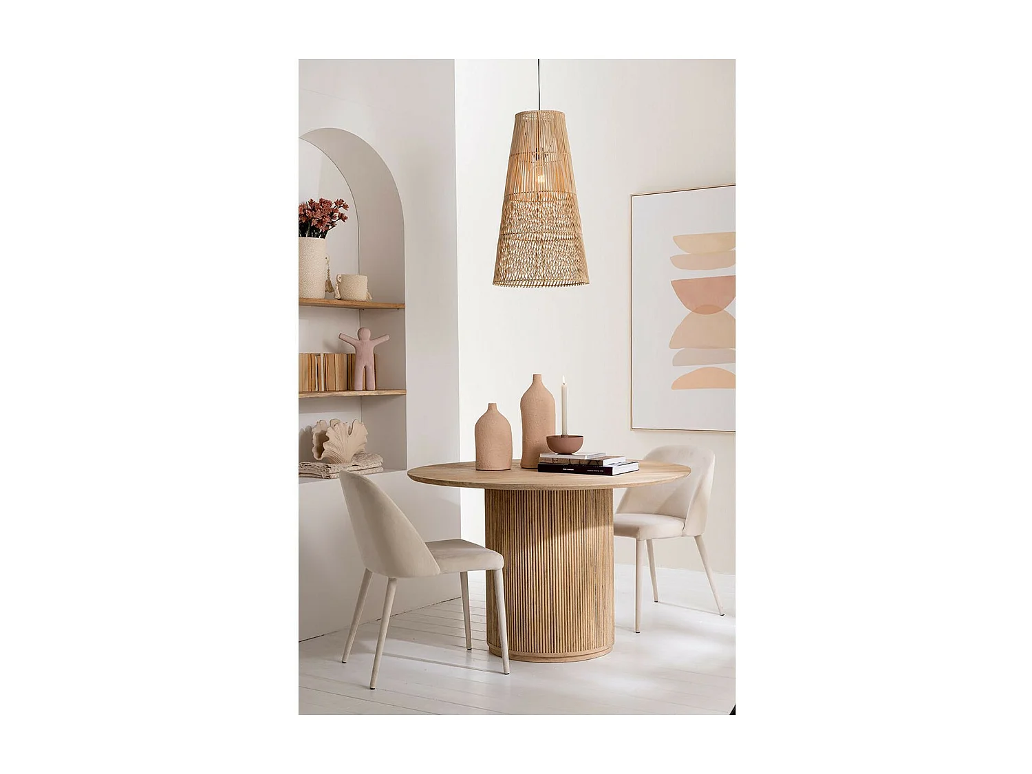 Lampe Suspension en Rotin "Alix" 75cm Naturel
