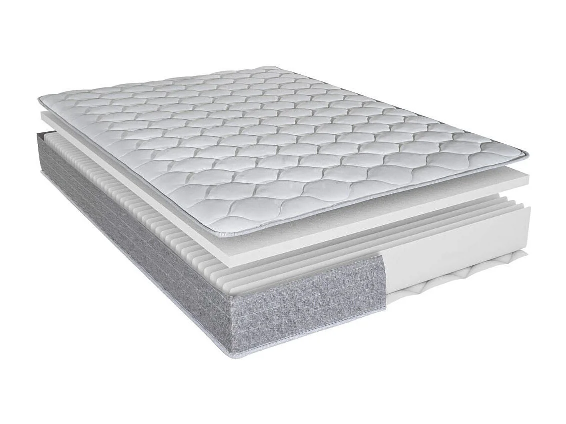 Matelas mousse 2x90x200 Madere - Mousse - Hauteur 24 cm - 3 zones - Soutien ferme