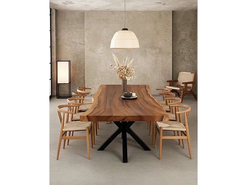 Dempo - Table repas en suar massif L250 cm 12-14 pers.