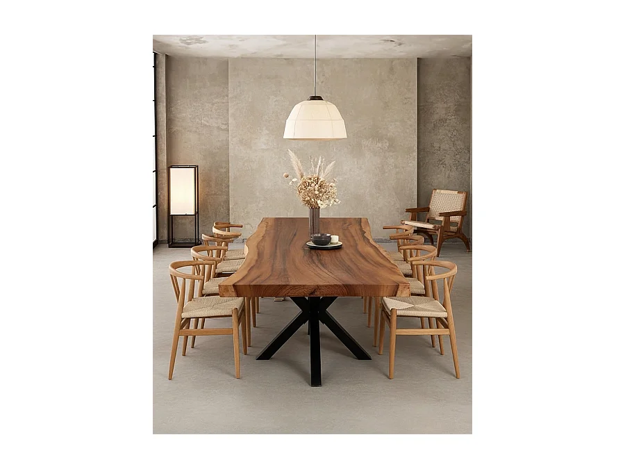 Dempo - Table repas en suar massif L250 cm 12-14 pers.