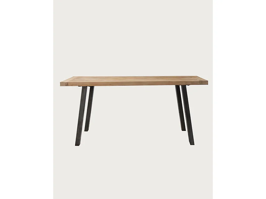 Kendari - Table repas en teck massif motif chevron L170 cm 8 pers.