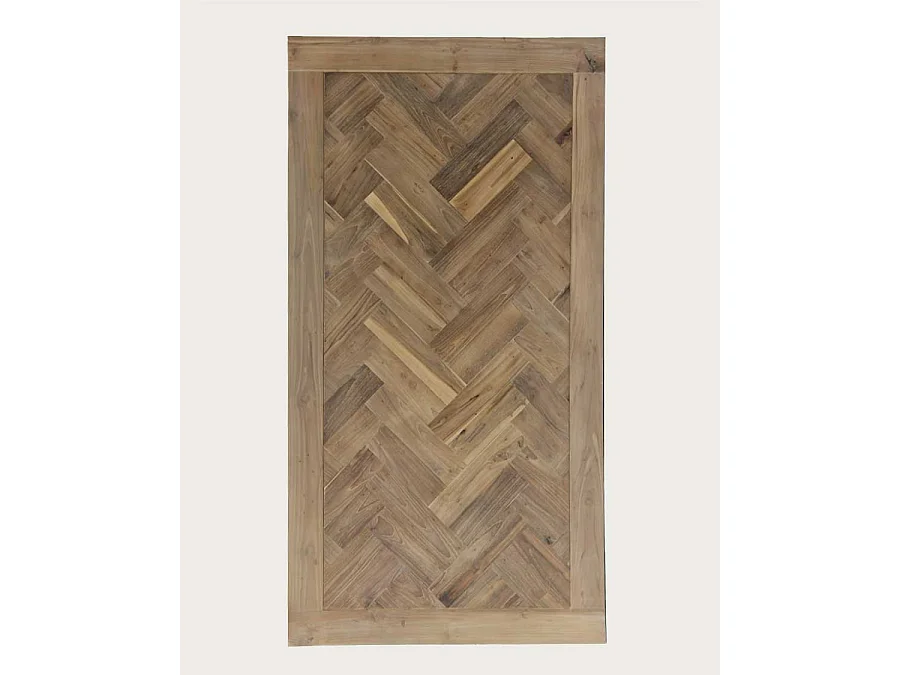 Kendari - Table repas en teck massif motif chevron L170 cm 8 pers.