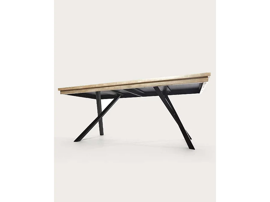 Bucarest - Table repas en manguier massif marqueté L200 cm 10 pers.