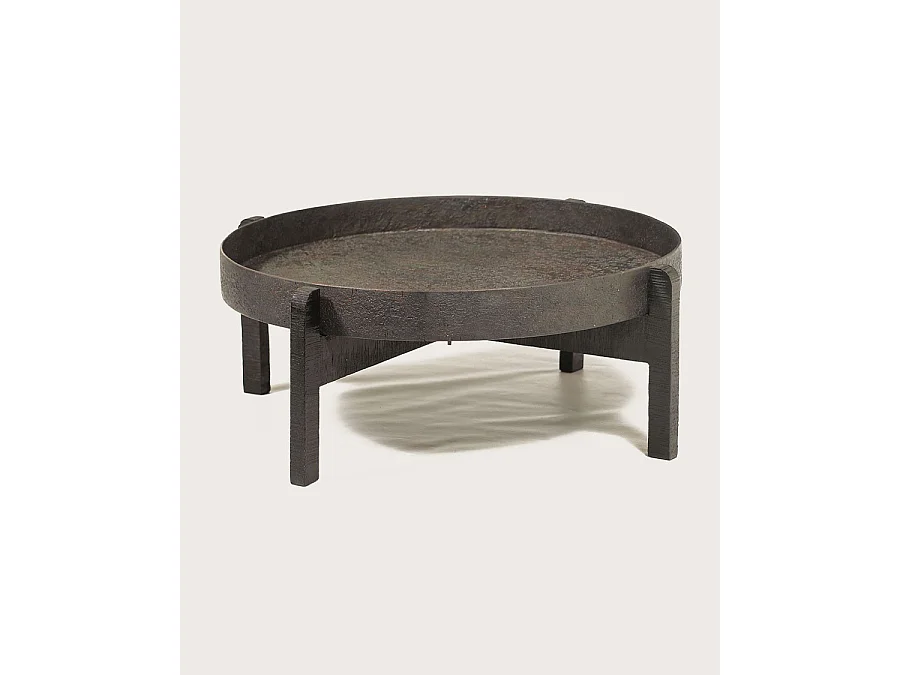 Gaby - Table basse ronde gigogne en métal noir