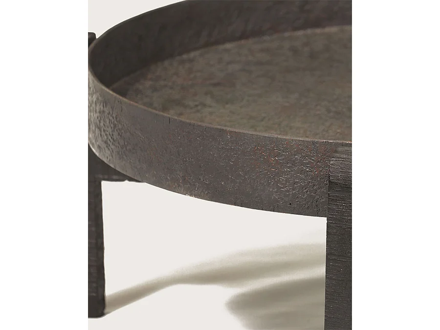 Gaby - Table basse ronde gigogne en métal noir