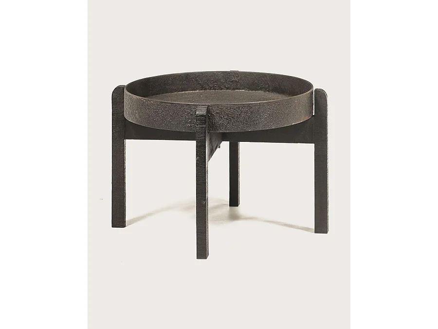 Gaby - Table basse ronde gigogne en métal noir