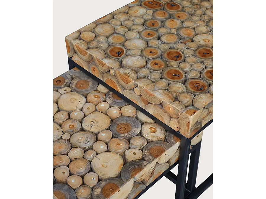 Aïda - Table basse carrée gigogne en teck