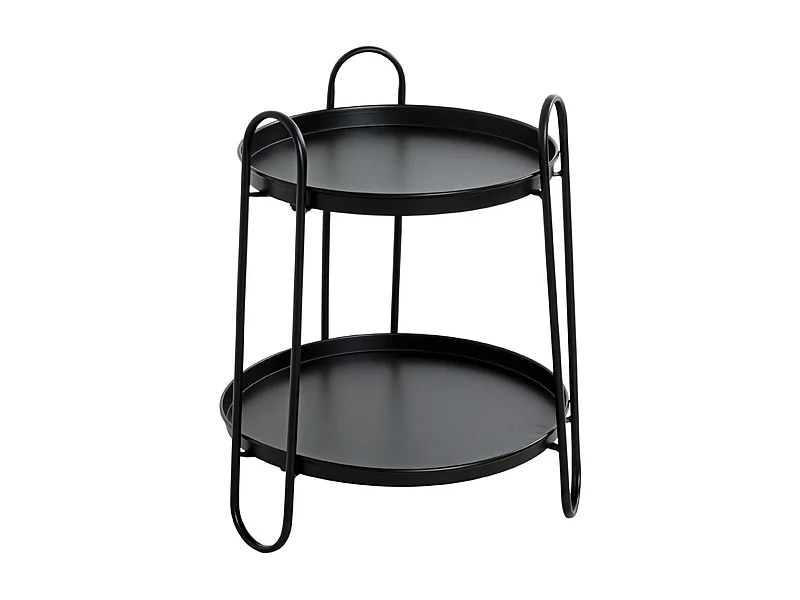 Table d'Appoint Design "Amita" 50cm Noir Laqué