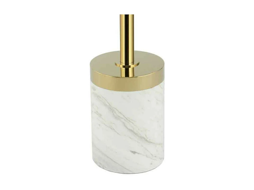 Table d'Appoint en Marbre "Lana" 53cm Or & Blanc