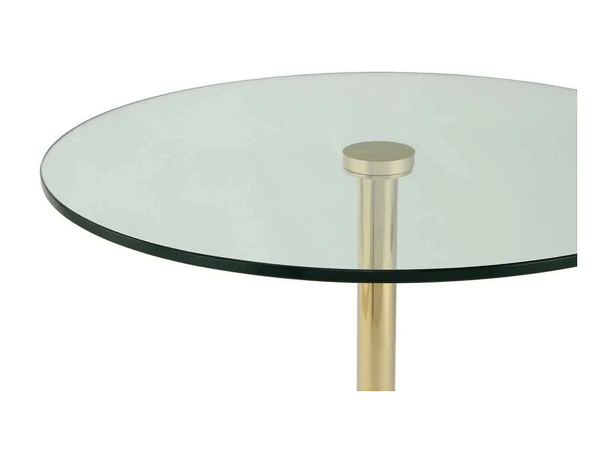 Table d'Appoint en Marbre "Lana" 53cm Or & Blanc