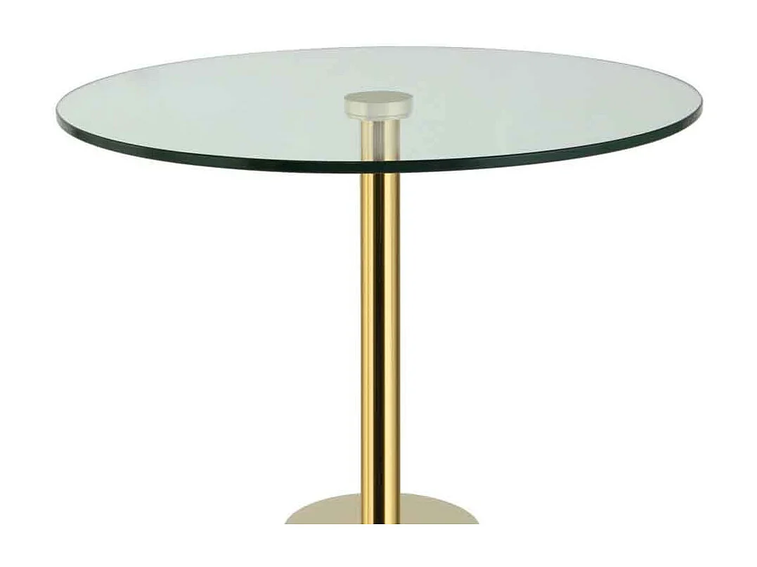 Table d'Appoint en Marbre "Lana" 53cm Or & Blanc