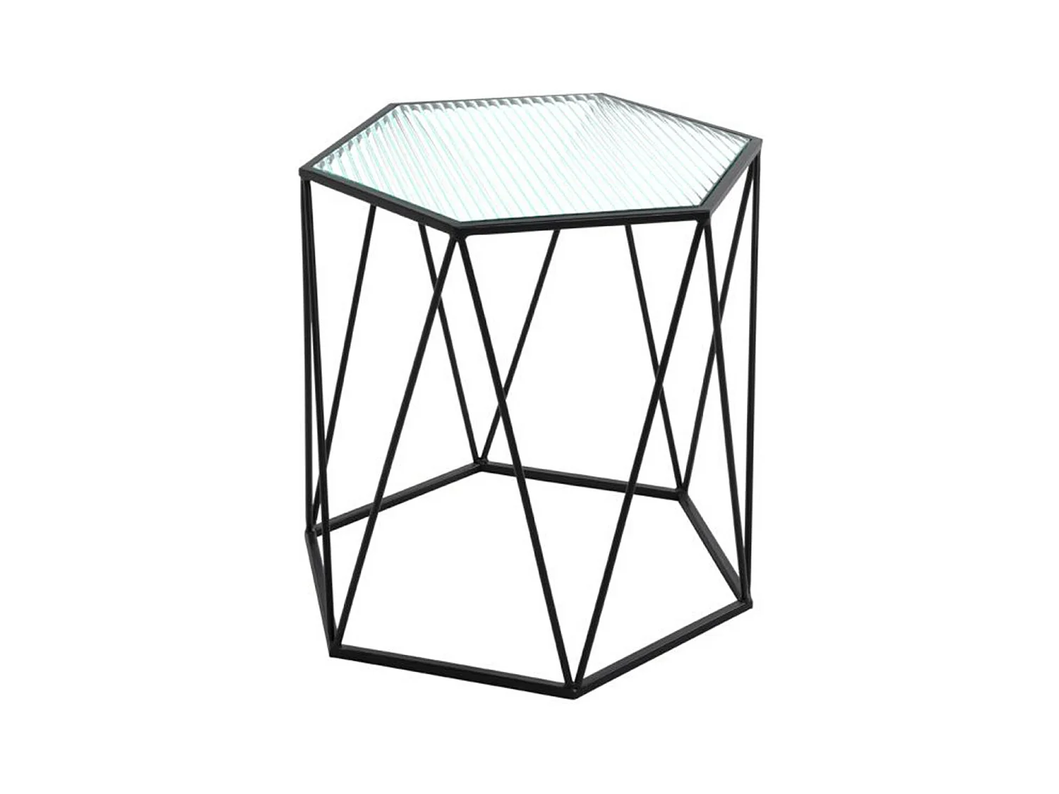 Table d'Appoint Design "Ondulé" 46cm Noir